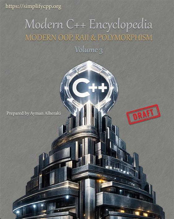 Cover of Modern C++ Encyclopedia Series Volume 3 MODERN OOP RAII POLYMORPHISM